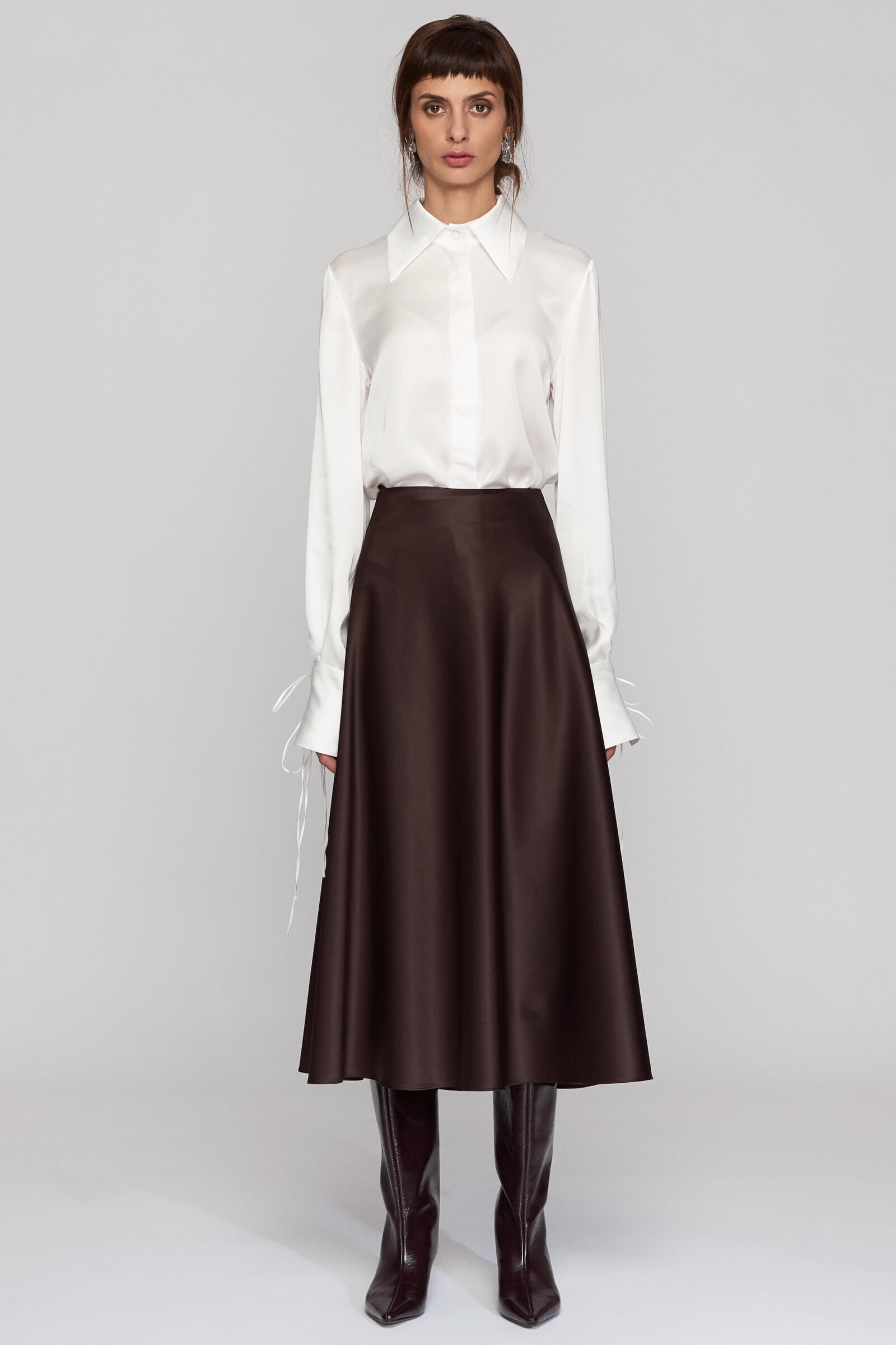 Fusta Midi Din Bumbac Satinat "Giselle"