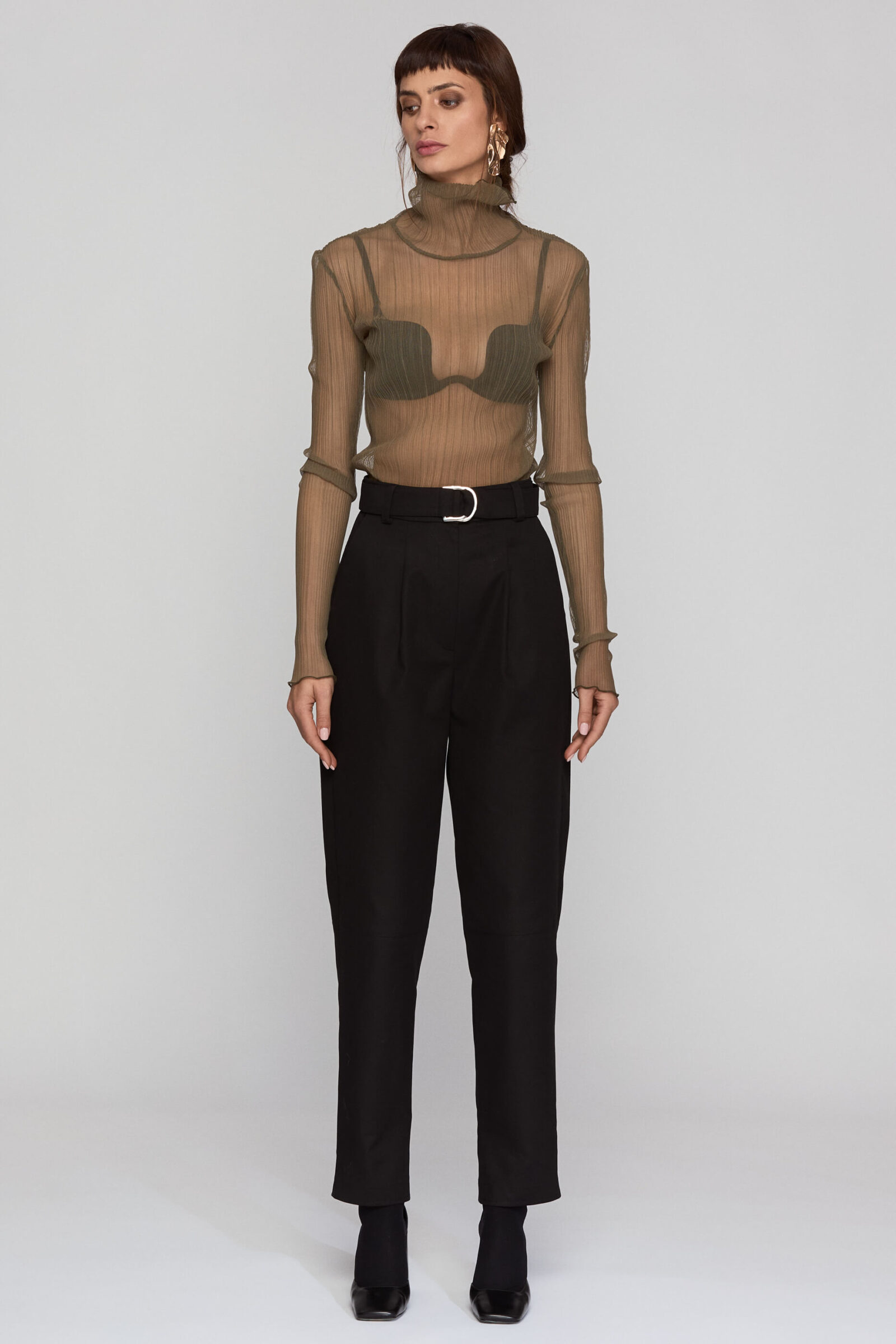 Pantaloni Conici Din In Cu Bumbac "Zora"