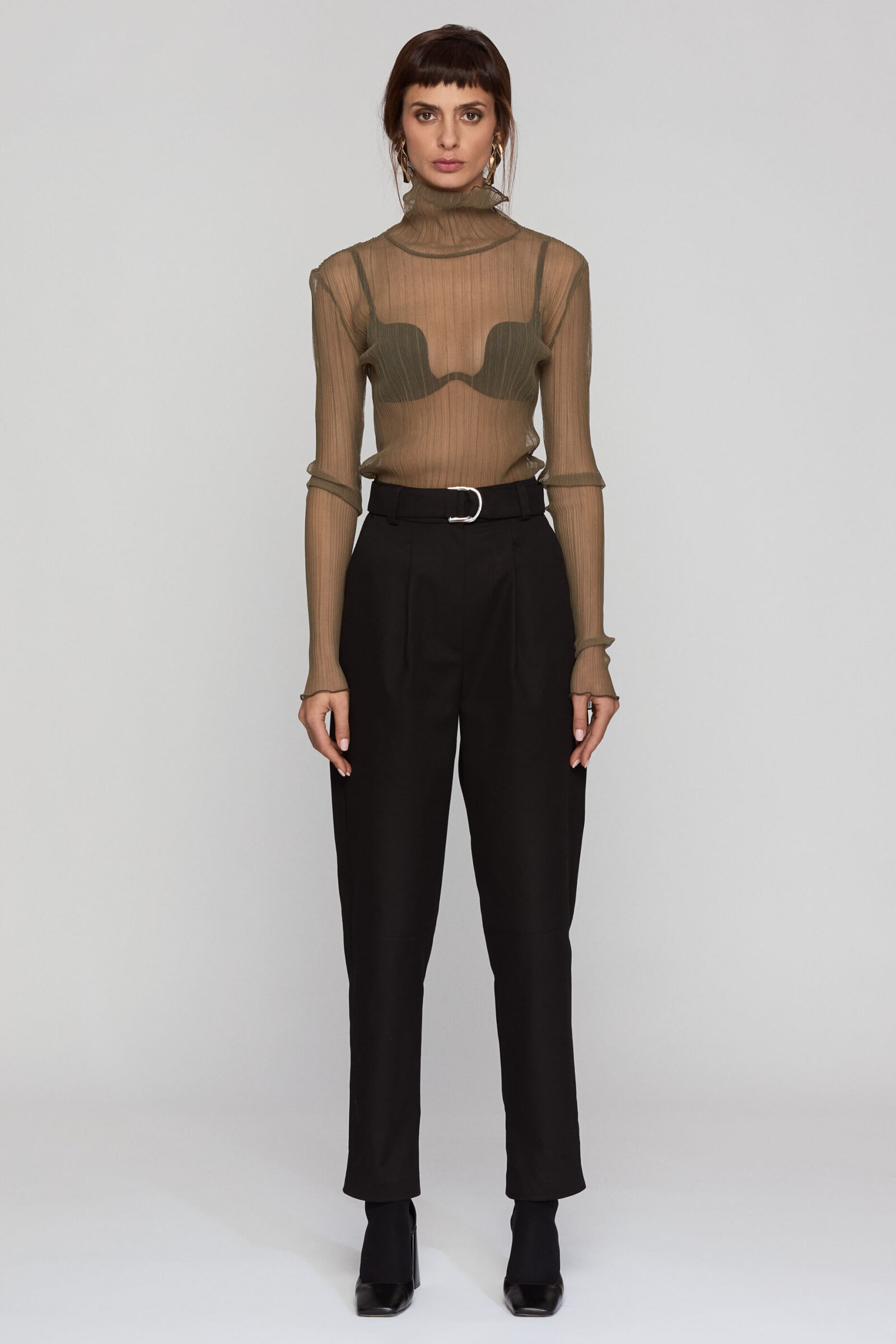 Pantaloni Conici Din In Cu Bumbac "Zora"