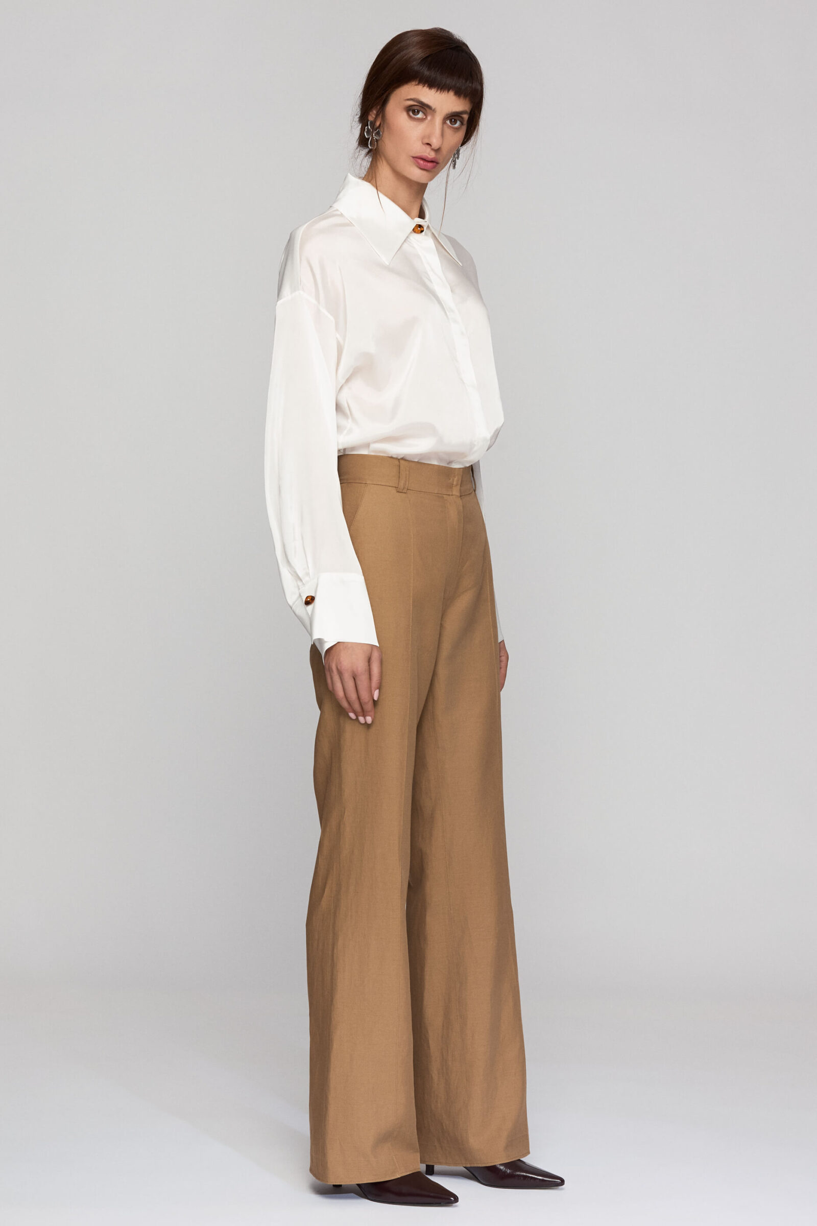 Pantaloni Evazati Din Bumbac Cu In "Augusta"