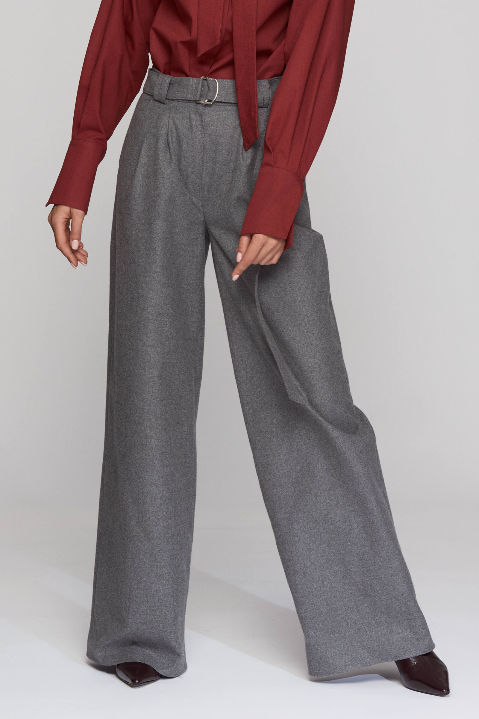 Pantaloni Largi Din Lana "Renee"