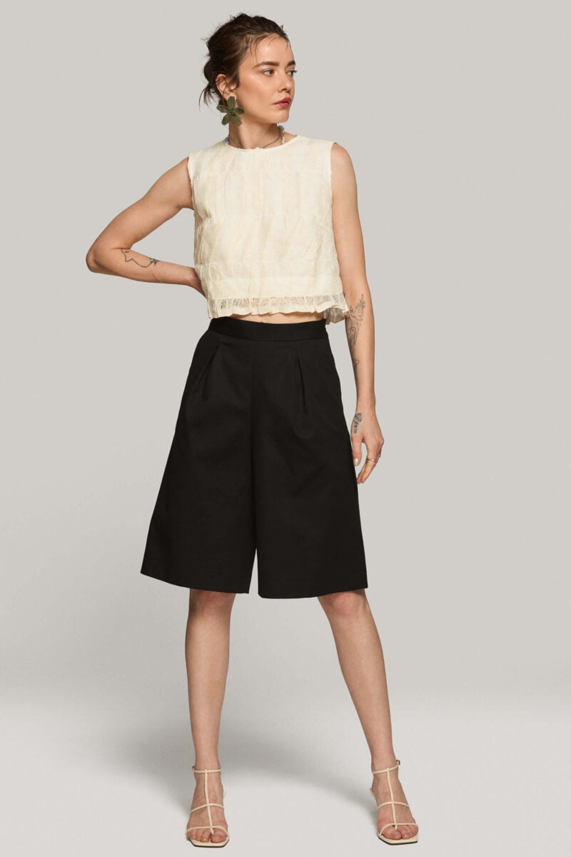Pantaloni Scurti Din In Cu Bumbac "Eliza"