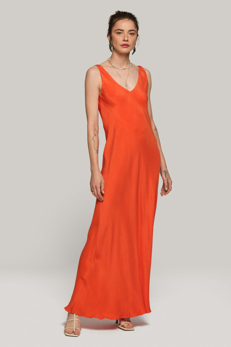 Rochie Lunga Din Cupro "Como"