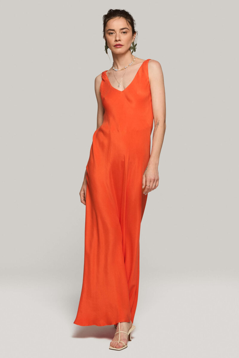 Rochie Lunga Din Cupro "Como"
