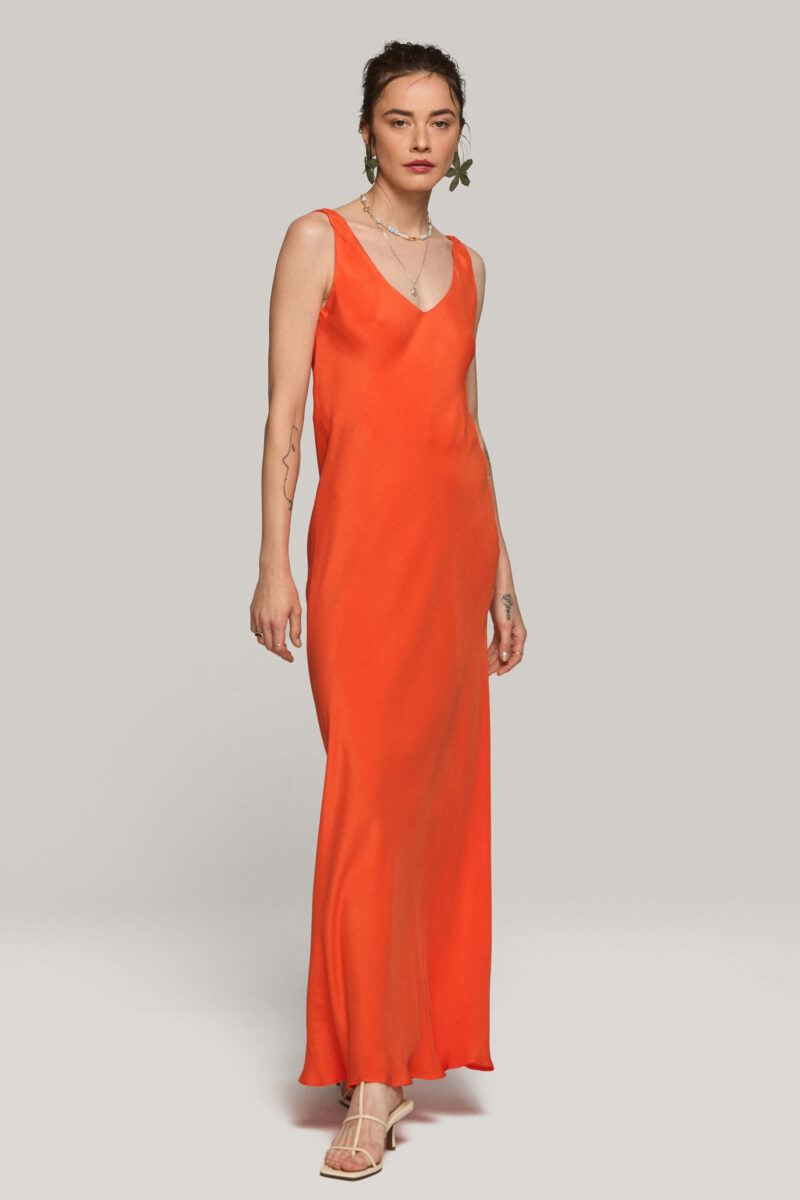 Rochie Lunga Din Cupro "Como"
