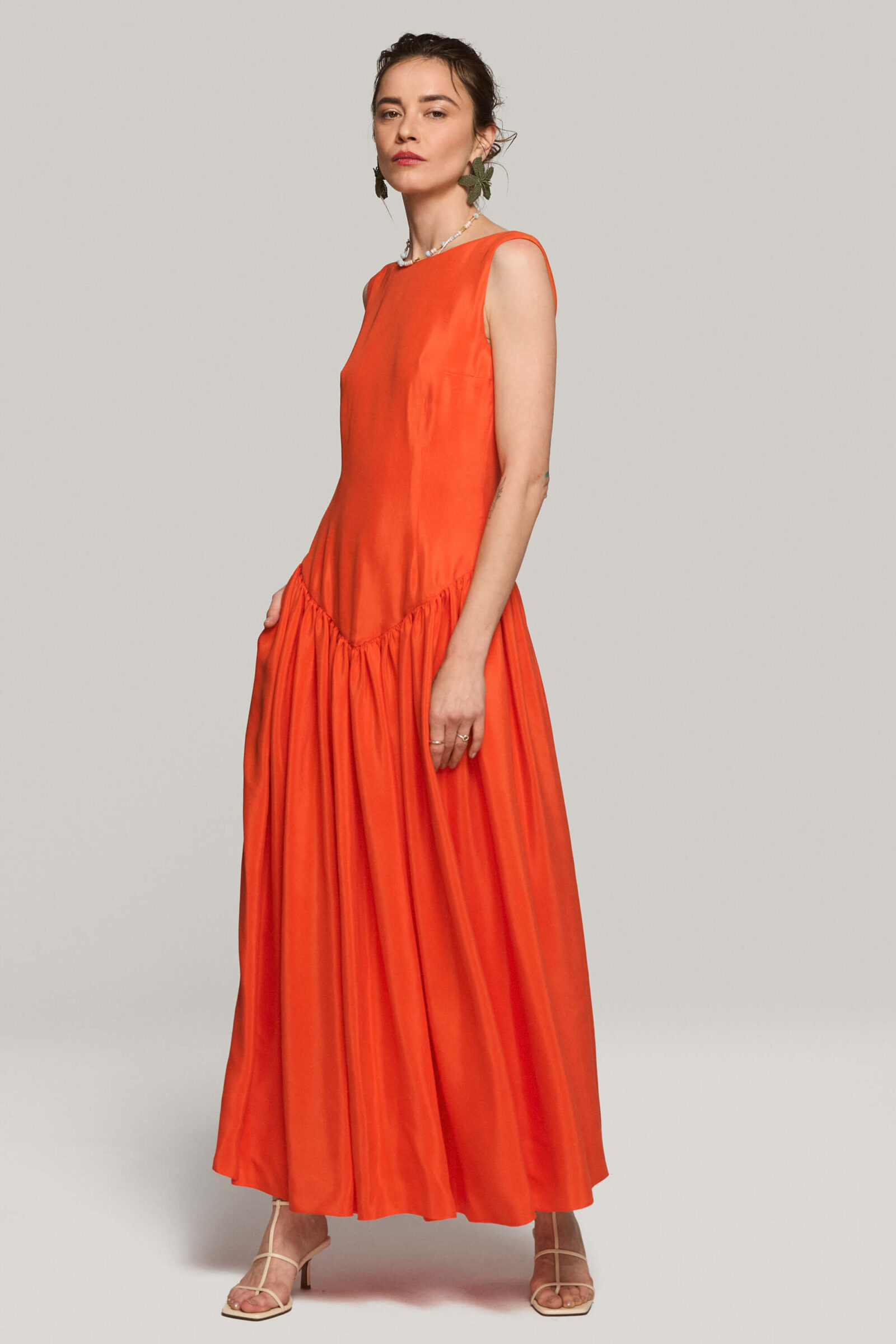 Rochie Lunga Din Cupro "Elara"