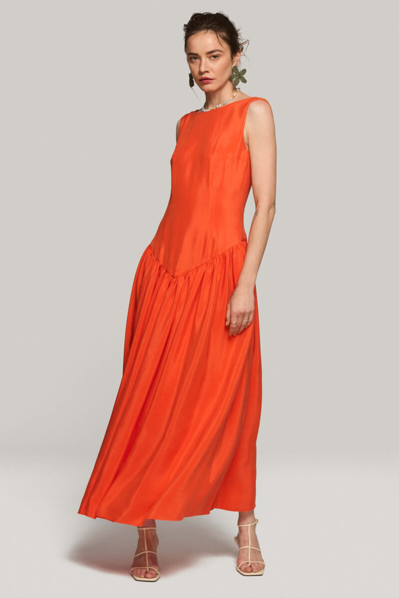 Rochie Lunga Din Cupro "Elara"