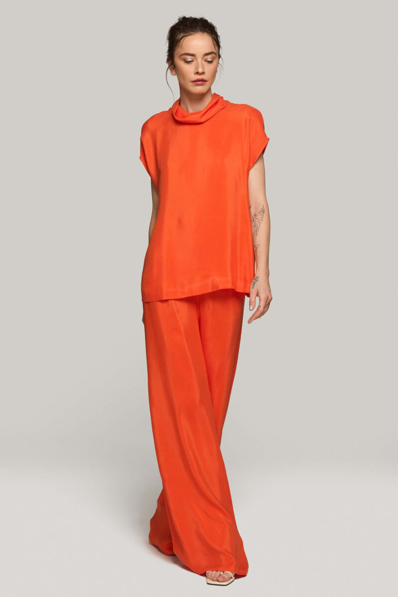 Set Bluza Si Pantaloni Largi din Cupro "Como"