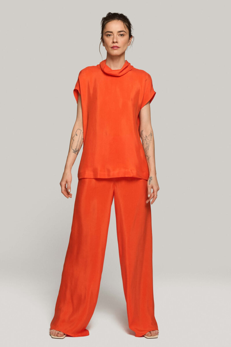 Set Bluza Si Pantaloni Largi din Cupro "Como"