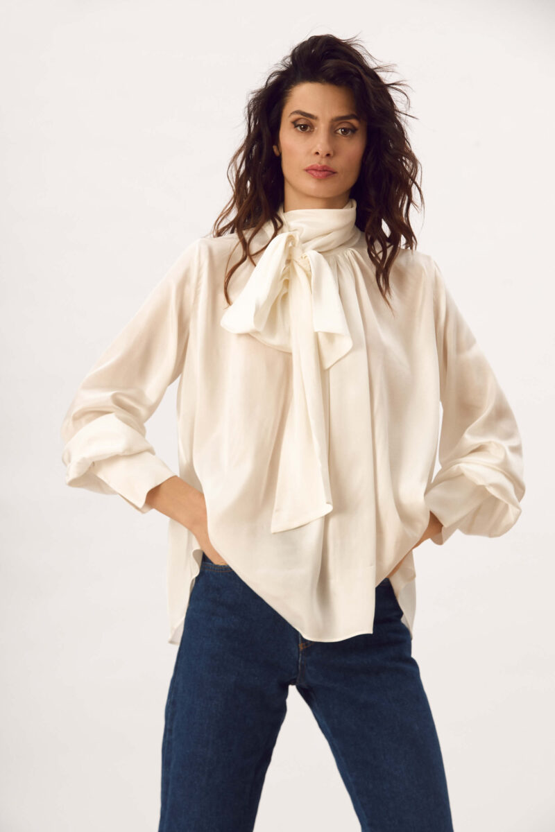 Bluza Cu Esarfa Din Matase Naturala "Noemi"