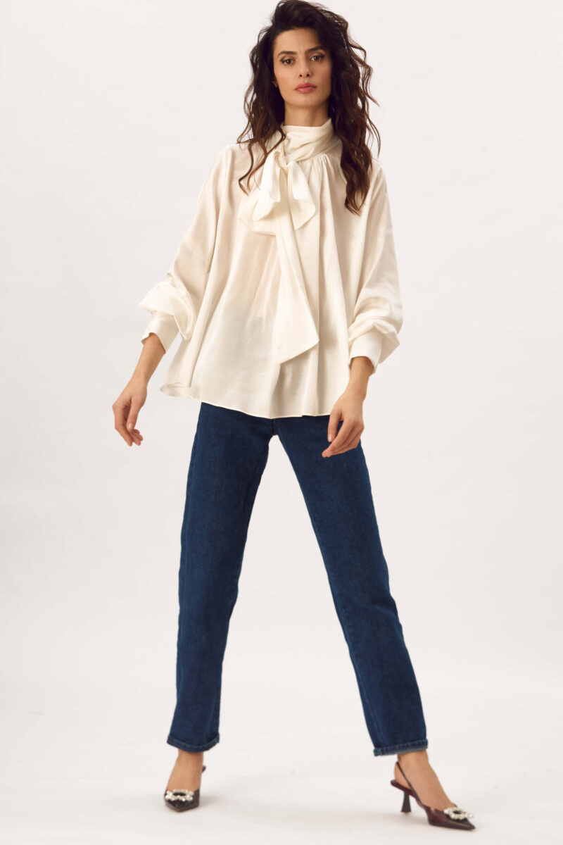 Bluza Cu Esarfa Din Matase Naturala "Noemi"