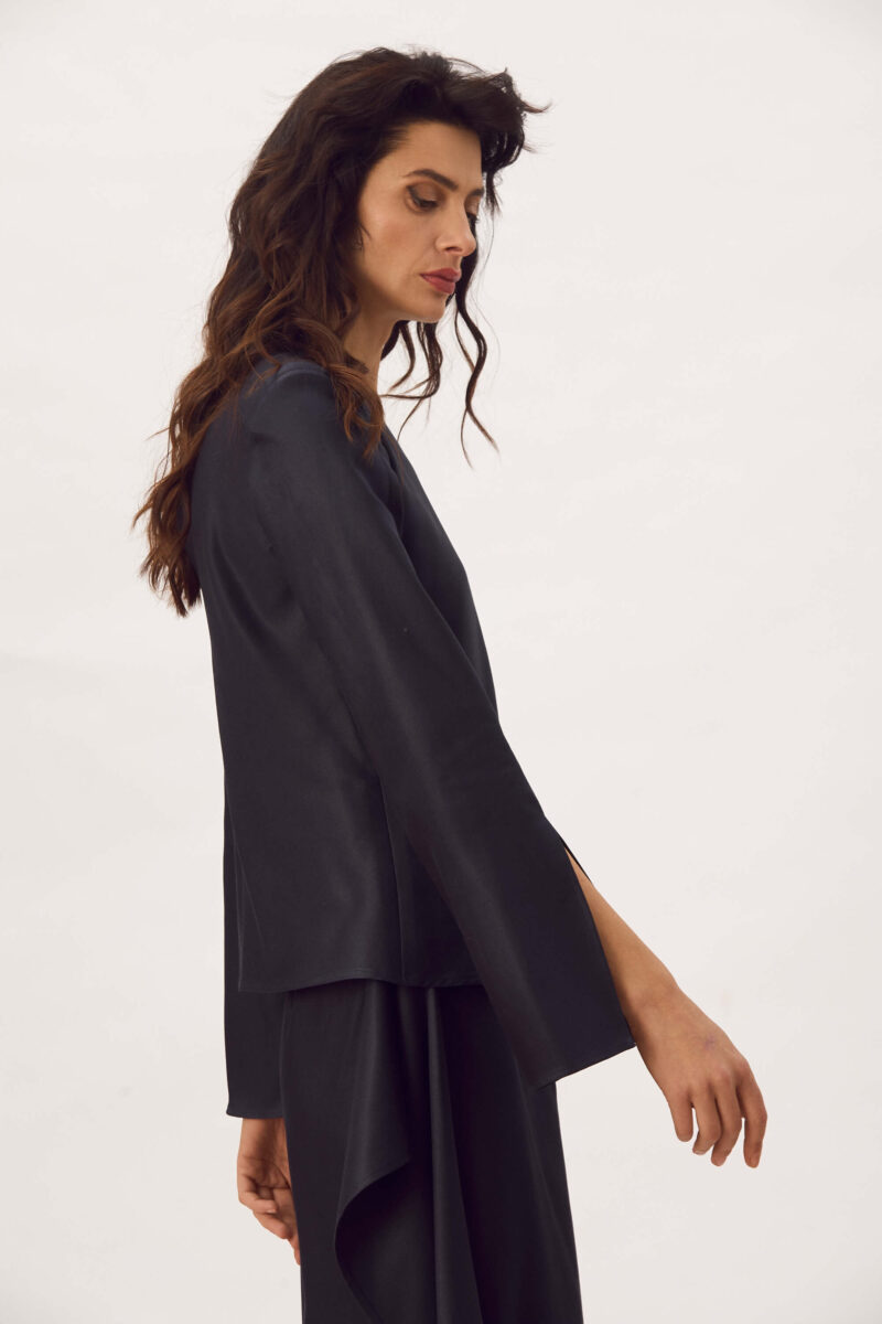 Bluza Cu Pernite La Umeri Din Lyocell "Amina"