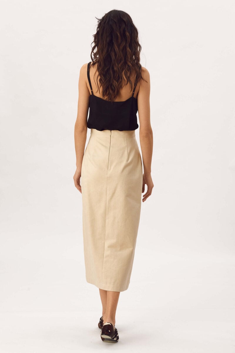 Fusta Dreapta Cu Slit Din Bumbac "Bella"