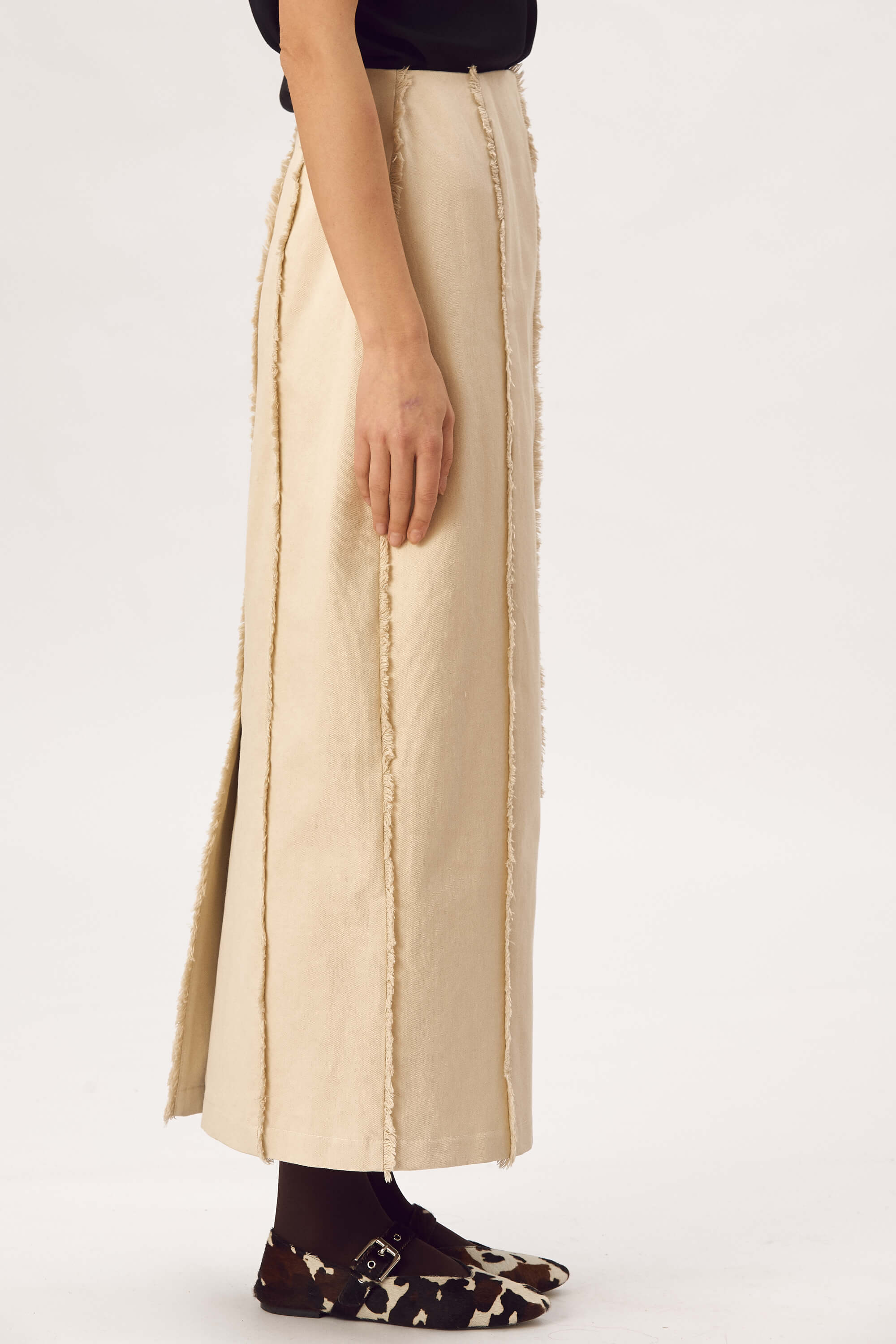 Fusta Lunga Din Bumbac Cu Franjuri "Claire"