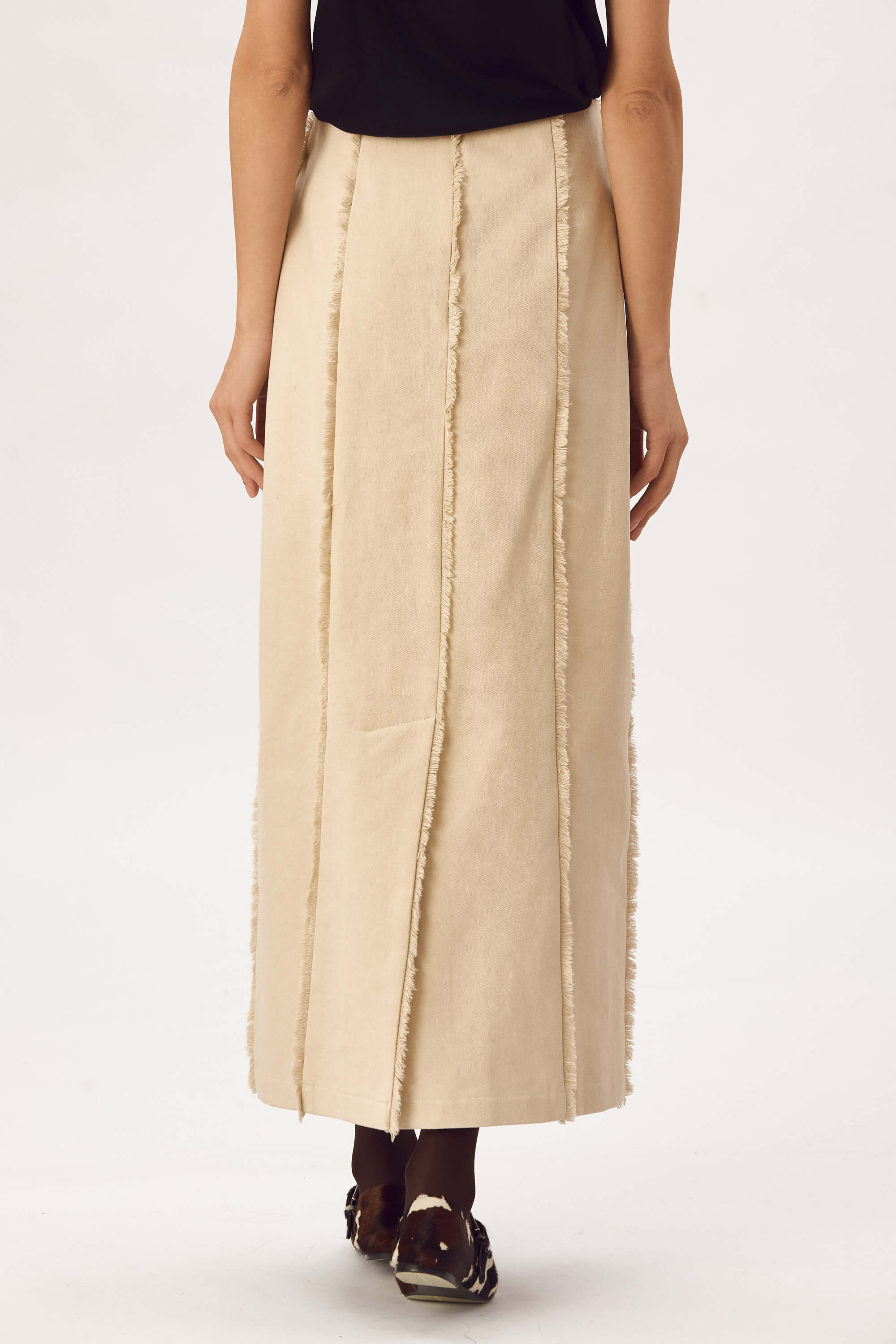 Fusta Lunga Din Bumbac Cu Franjuri "Claire"