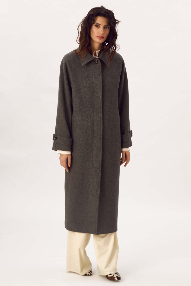 Palton Drept Din Lana "Celeste"