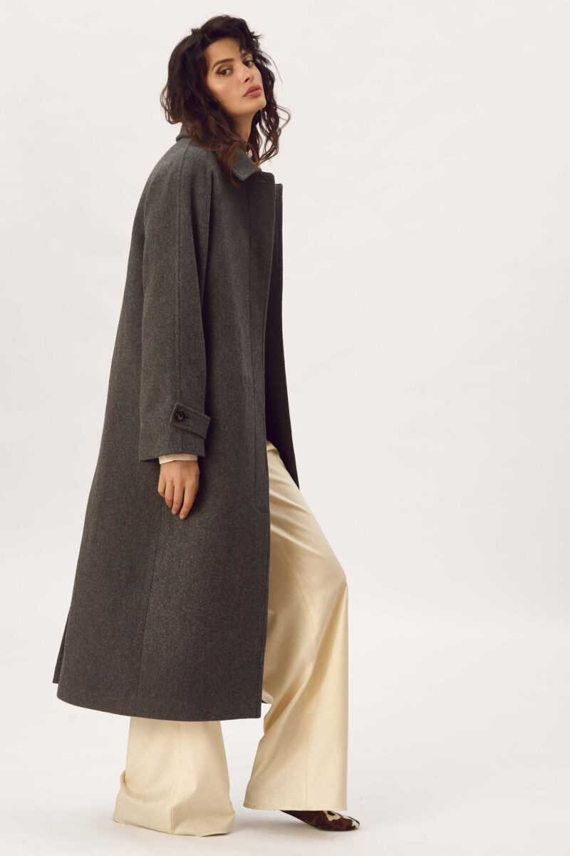 Palton Drept Din Lana "Celeste"