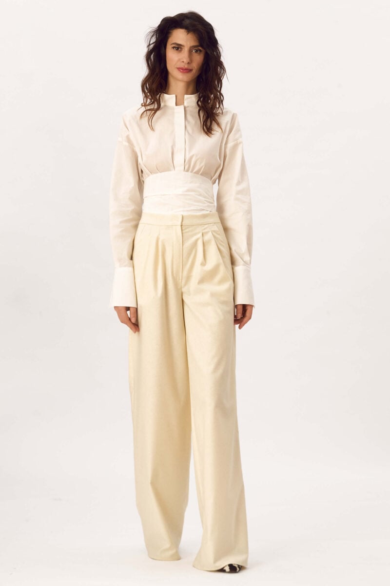 Pantaloni Largi Din Lana Subtire "Sally"