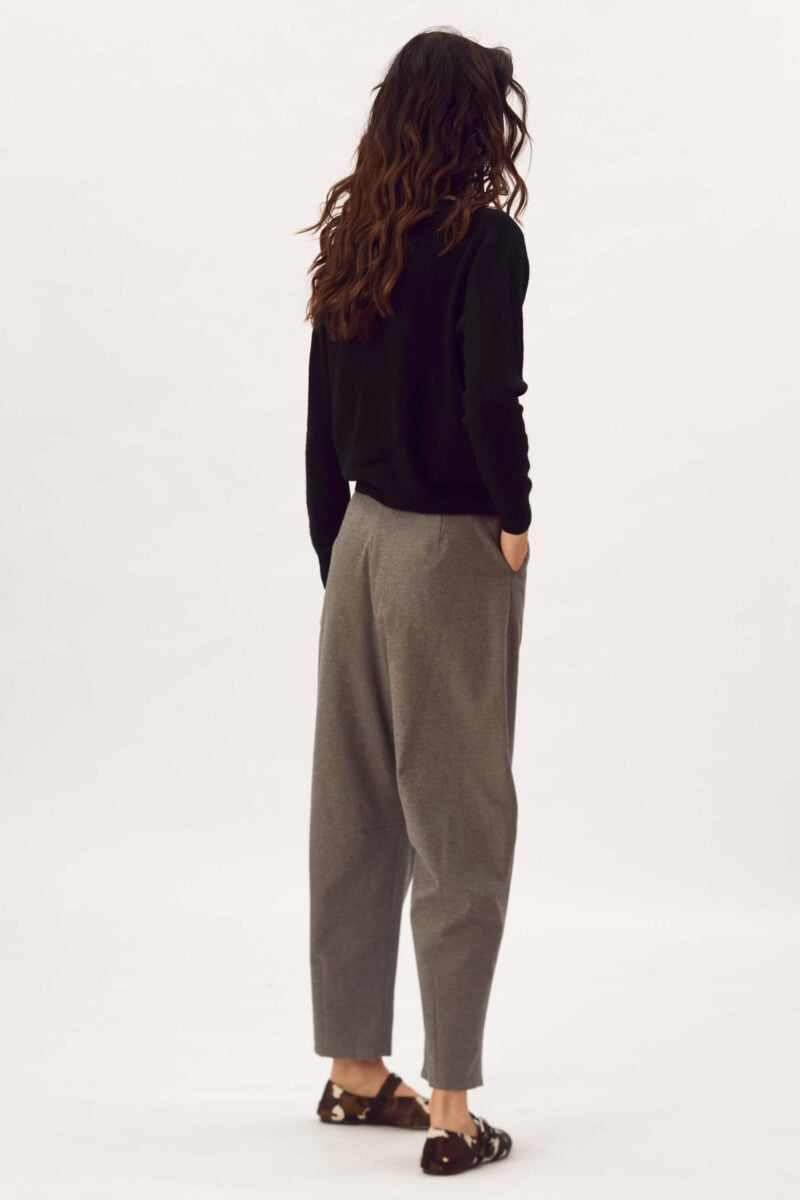 Pantaloni Tip Barrel-Leg Din Lana Subtire "Remy"