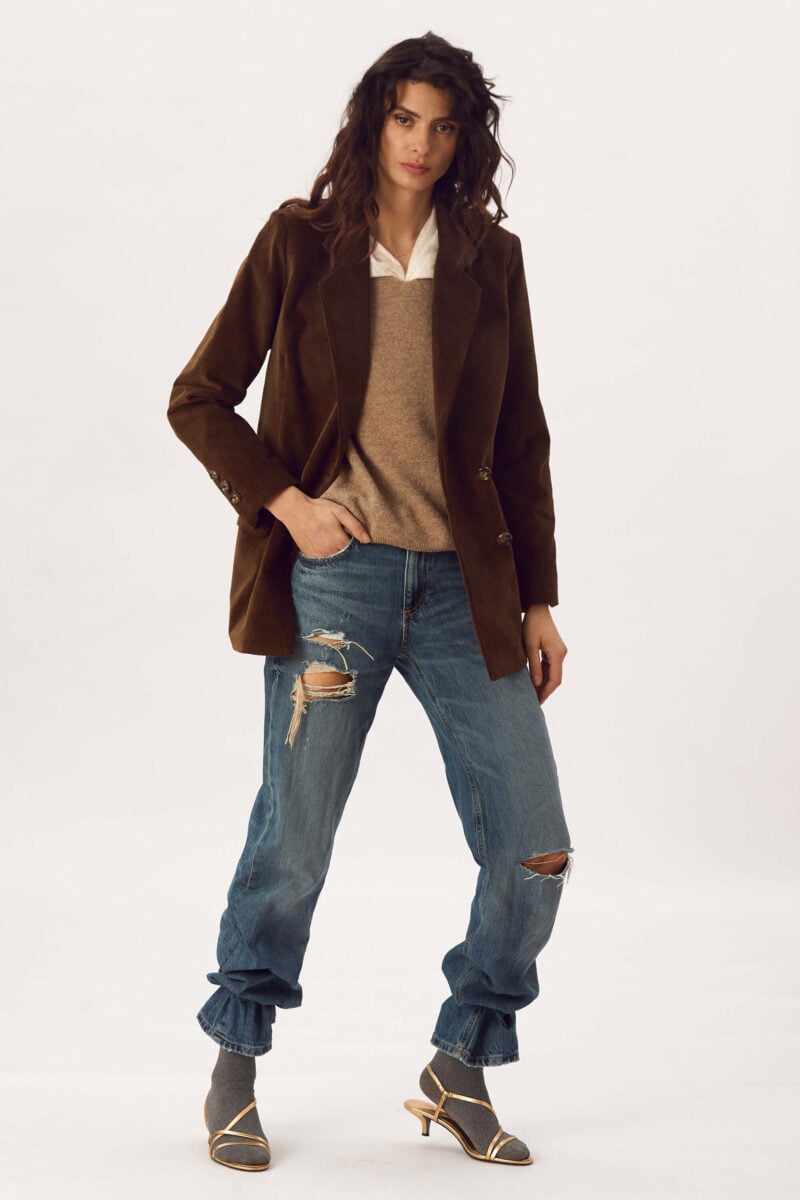 Sacou Din Catifea Reiata De Bumbac "Luara"